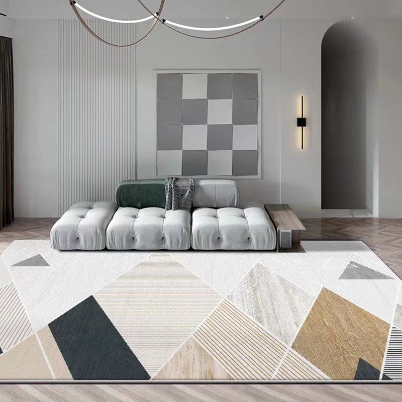 Simplicity Carpet Modern Abstract Print Rug Stain Resistant Area Rug for Living Room