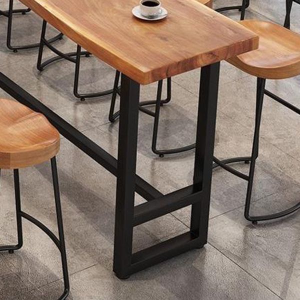 Modern 1/4/9 Pieces Bar Table Set Rectangle Pine Wood Counter Table with Backless Stools