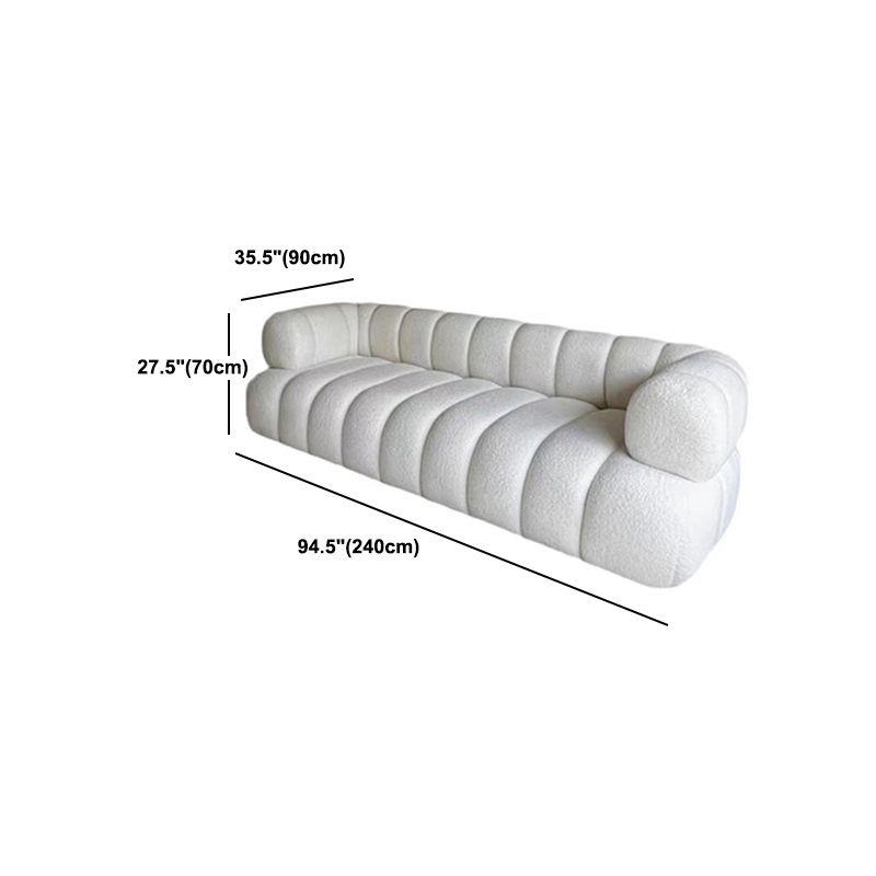 Wool Recessed Arm Sofa Contemporary Standard Sofa for Living Room