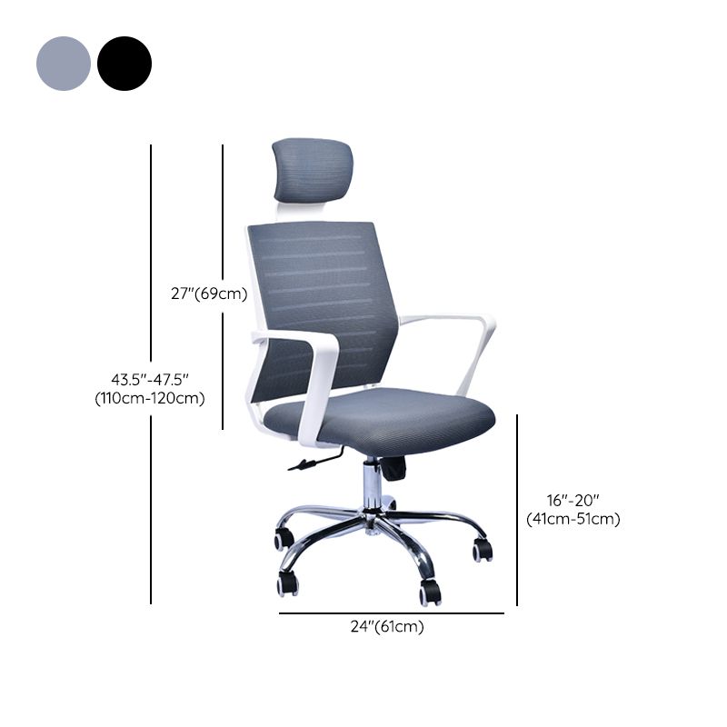 Contemporary Swivel Chair Microfiber Task Arm Chair with Wheels