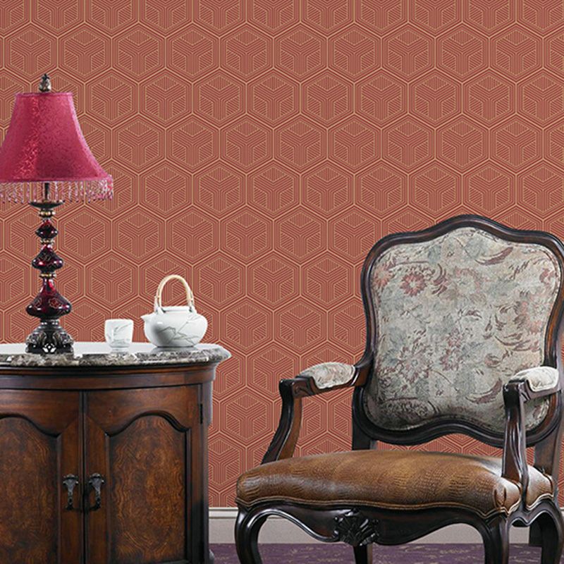 Moisture-Resistant Hexagon Wall Decor 20.5"W x 33'L Minimalist Wallpaper Roll for Living Room