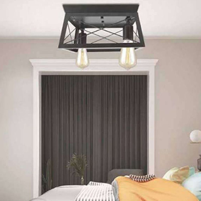 Industrial Style Vintage 2-Birnen Deckenlampe Winkel einstellbar Design Metall Flush Mount Licht