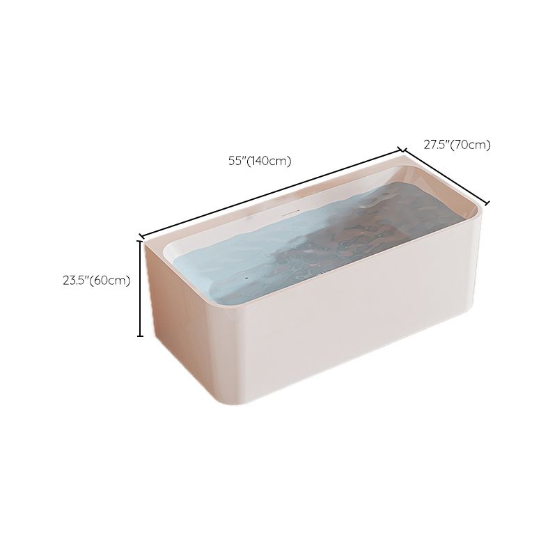 Freestanding Soaking Acrylic Bathtub Modern Rectangle Bathtub in White