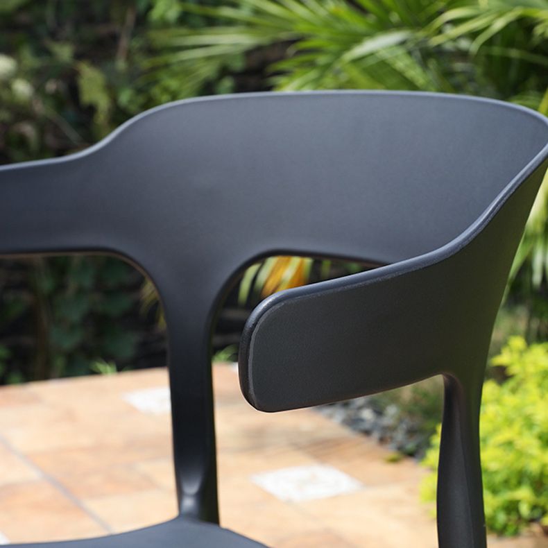 Stacking Dining Armchair Contemporary Plastic Patio Arm Chair