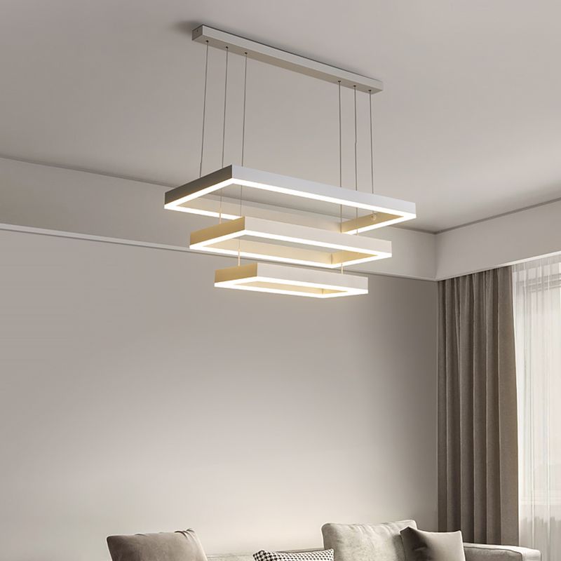 Moderne kroonluchters voor eetkamer Meerdere vierkanten Opgebroken verlichtingsarmaturen voor woonkamer