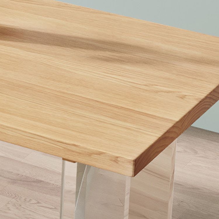 Pine Wood Top Dining Table Modern Solid Wood Table with Sled Base