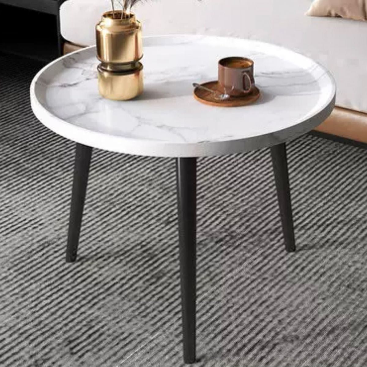 Modern Style Round/oval Wooden Table Metal 3/4 Legs Base Coffee Table