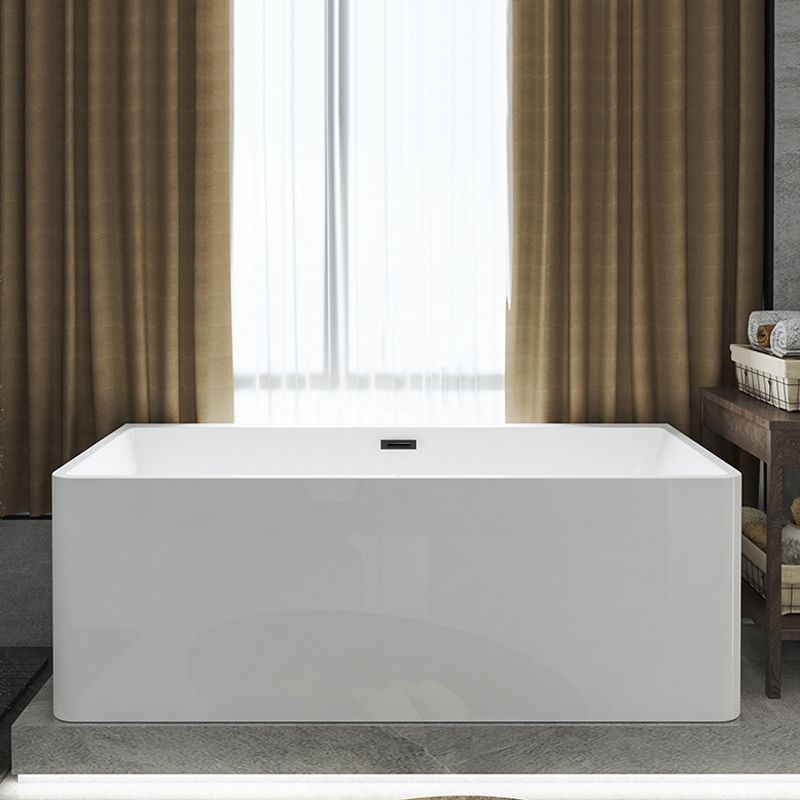 Rectangular Freestanding Back to Wall Bathtub Modern Acrylic-Fiberglass Bath Tub