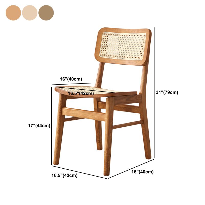 Traditional Style Dining Chairs Open Back Armless Chairs with Wood Legs for Home