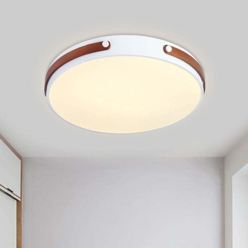Cirkelvormige spoeling Modernistische acrylbruin/lichtbruin/roodbruine LED dicht bij plafondlamp in warm/wit licht, 16 "/21,5" breed