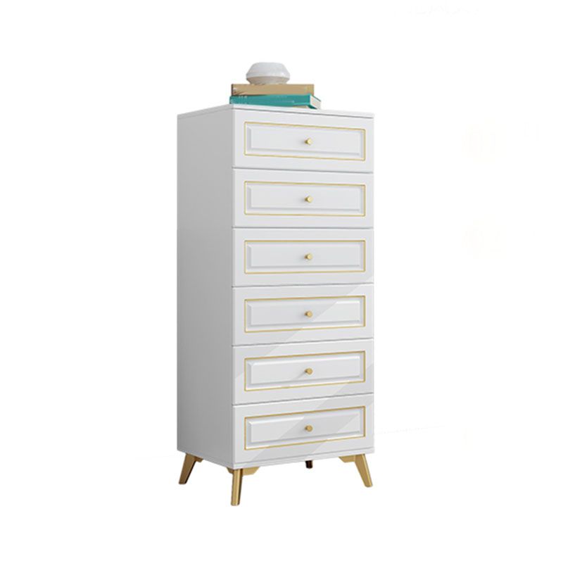 Contemporary Soft-Close Drawers Storage Chest Wood Dresser with Metal Feet