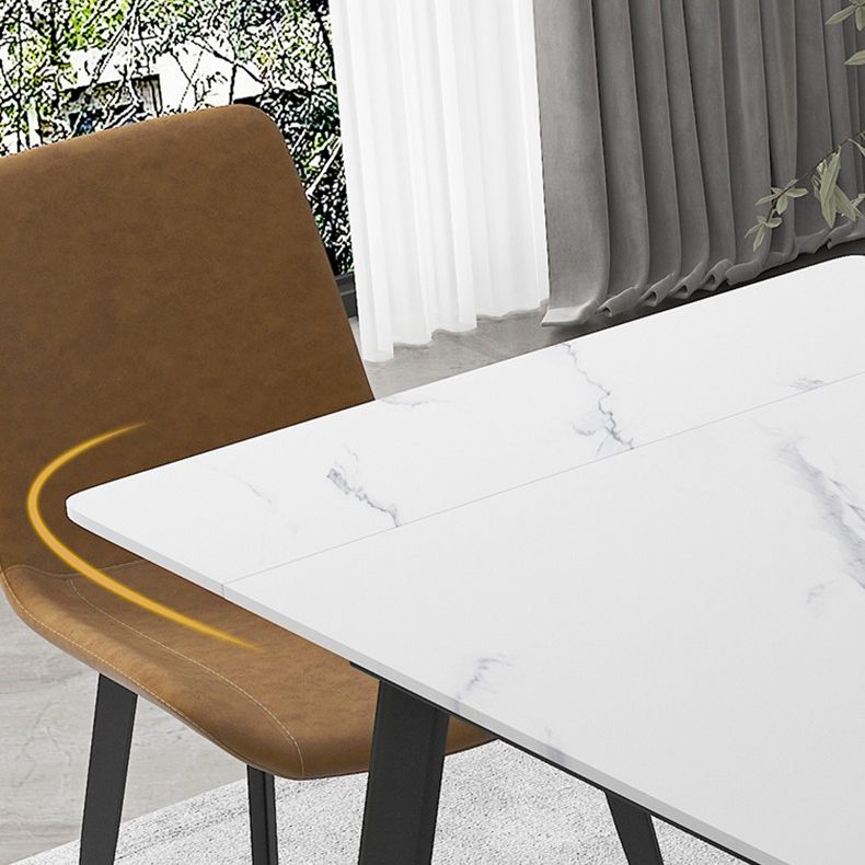 Contemporary 1/4/5/7 Pieces Dining Chairs Set Stone Rectangle Furniture in White