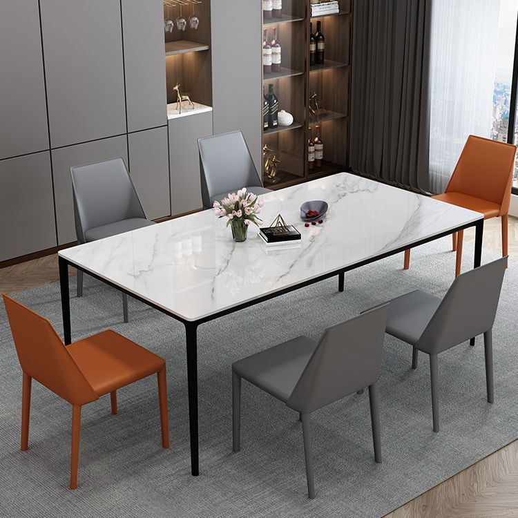 Tavolo da pranzo in pietra sinterizzato in stile moderno 4 gambe base tavolo rettangolo per casa