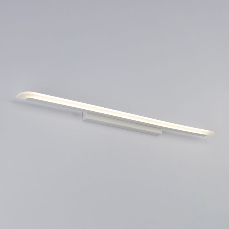 1 Light Linear Vanity Lighting Fixtures Modern Style Metal LED Mirror Lights in White