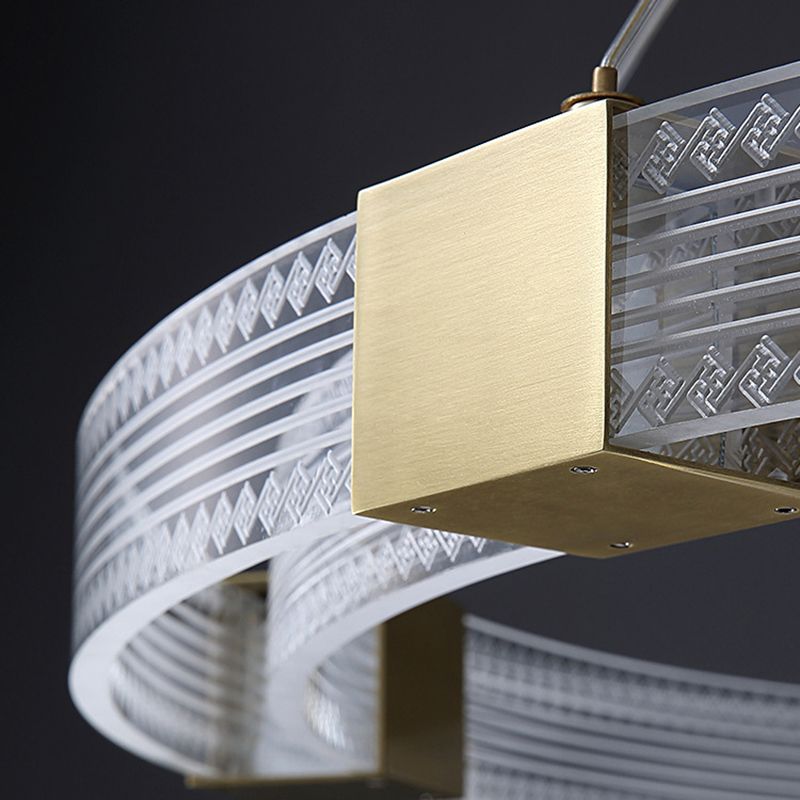 8 Luci d'oro a ciondolo isola geometrica leggera Luci dell'isola in metallo moderno in oro