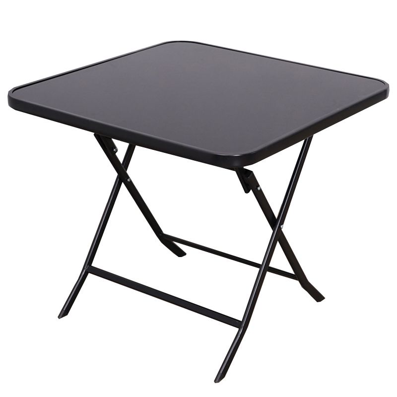 Water Resistant Bistro Table Industrial Glass Top Rust Resistant Table