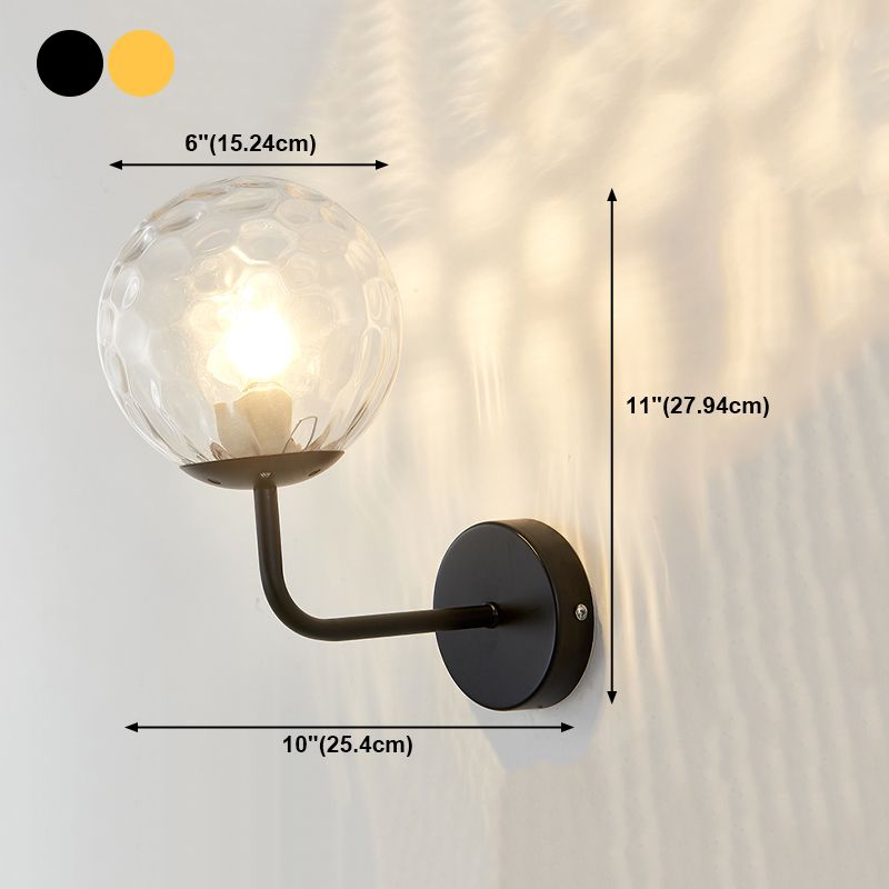 1 Light Ball Wall Lighting Fixtures Modern Style Glass Wall Mounted Lights