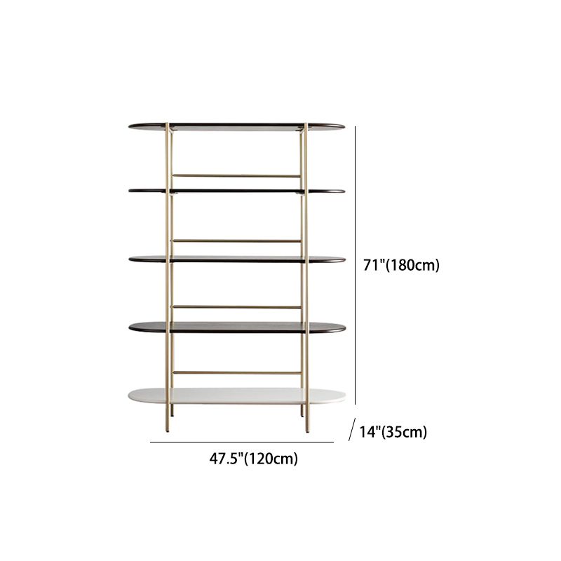Modern Style Bookcase Metal Frame Open Back Bookshelf for Office Use
