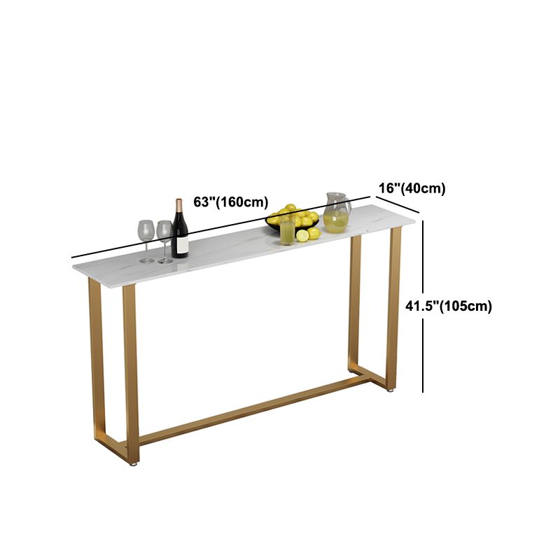 1/4/7 Pieces Glam Iron Bistro Set Rectangle Bar Table Set with White Faux Marble Top