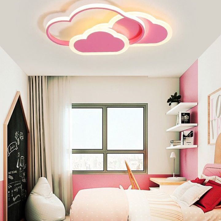 DEL Flush Mount Light Simplicité Metallic Child Room Flush Mount Ceiling Light