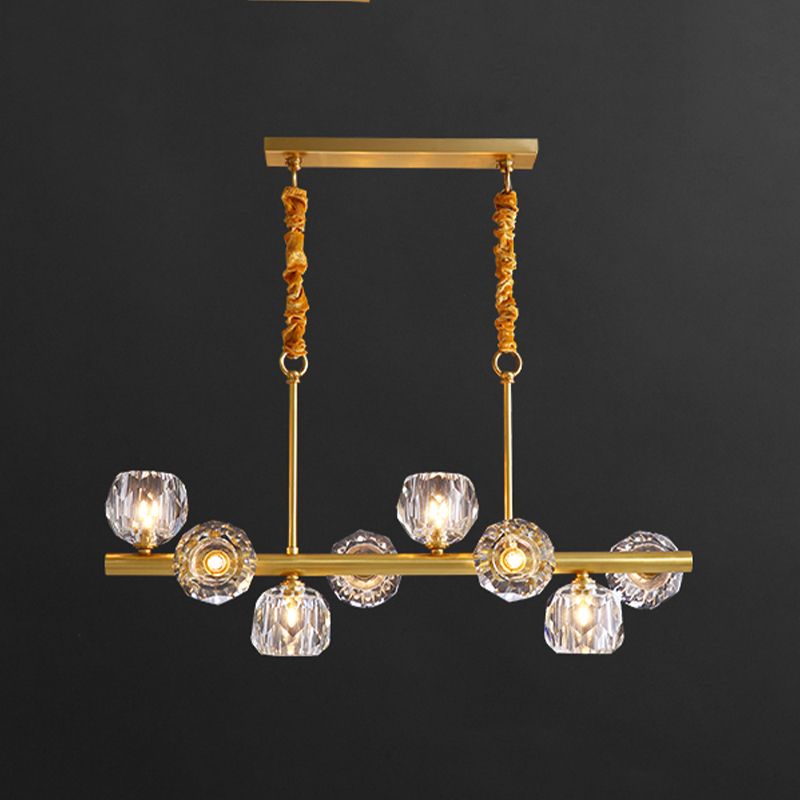 Crystal Round Shape Chandelier Light Modern Multi Lights Chandelier Light Fixture in Gold