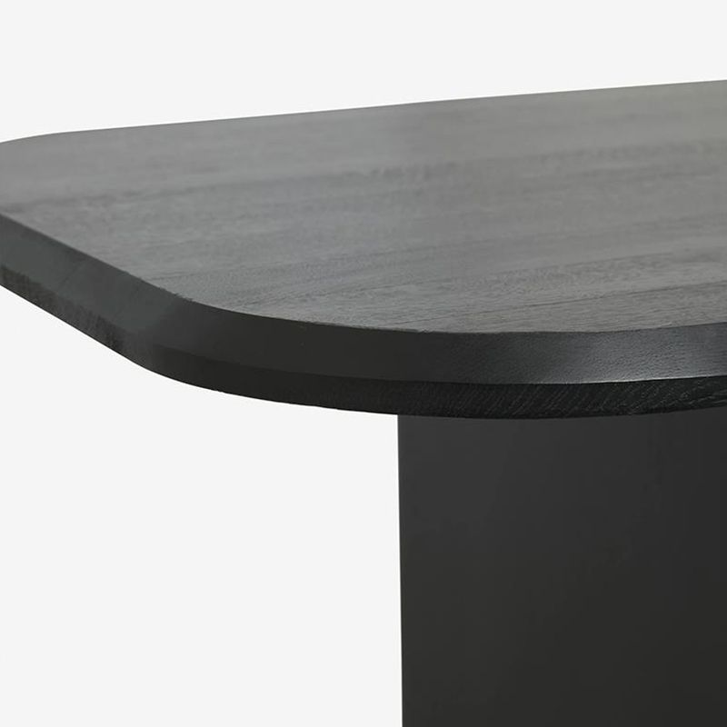 Modern Wood Dining Table with Double Pedestal Ellipse Table for Dining Room