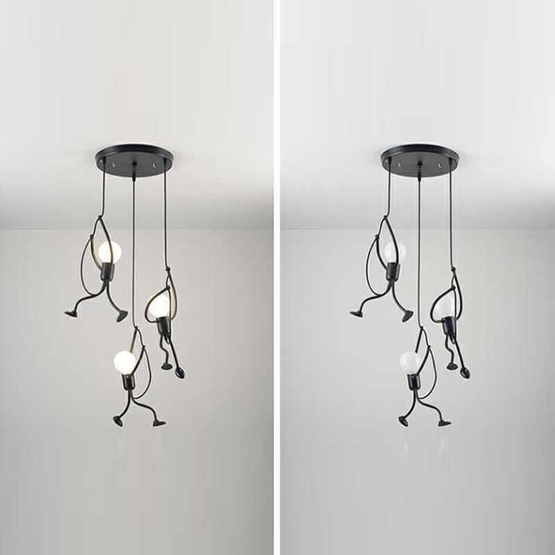 Style Industrial Style Light Swing in ferro battuto Lam lampade appeso in nero