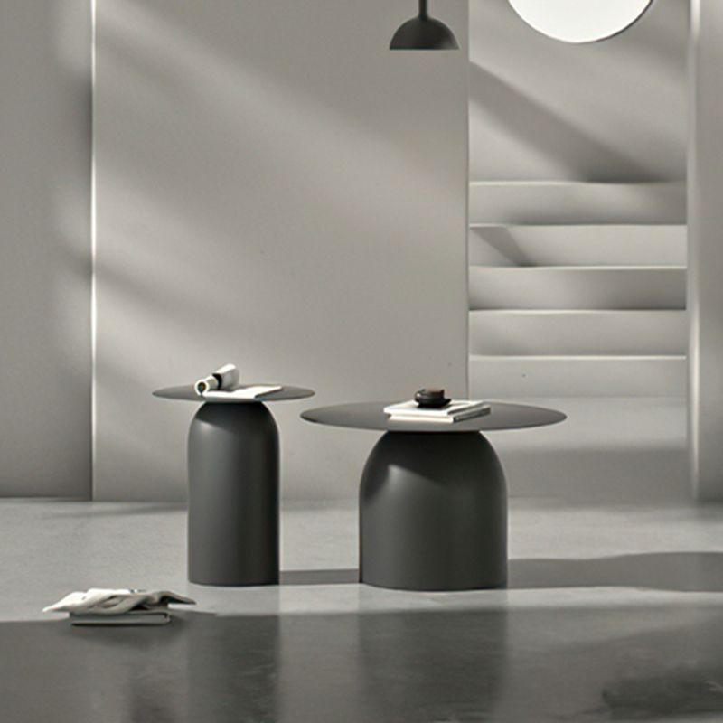 Mid-Century Modern Metal Coffee Table Round 1/2 Cocktail Table