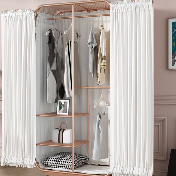 Modern Style Wardrobe Cabinet Clothes Rail Metal Wardrobe Armoire