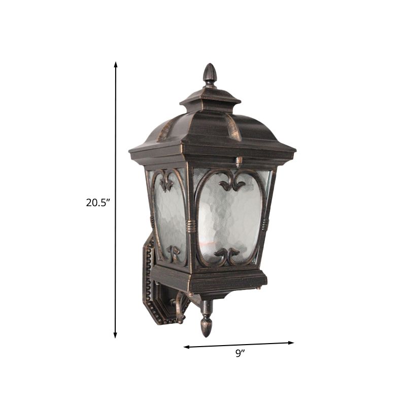 Ripple Glass Birdcage Wall Sconce Retro Light Outdoor Wall Light in bronzo