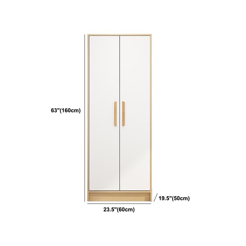 Modern Wooden Wardrobe White Colour Cloth Rod Included Wardrobe Closet for Home