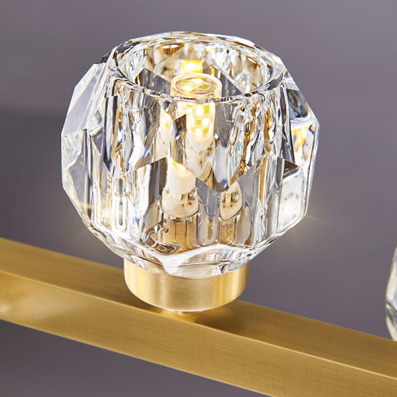 Simplicité Island Pendant Light Gold Linear Island Lightture Disponction avec de l'ombre en cristal