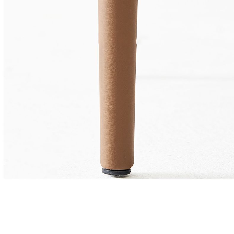 Glam Faux Leather Side Chair Upholstered Armless Dining Chairs