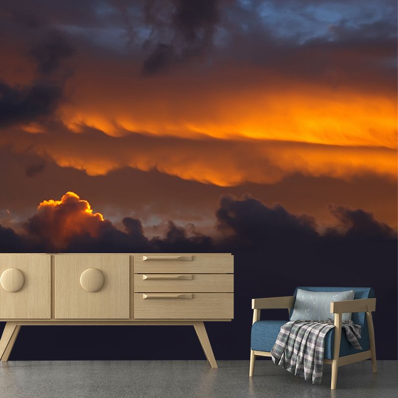 Photo-Print Evening Glow Mural Large Size Wall Covering for Hallway, Made to Measure