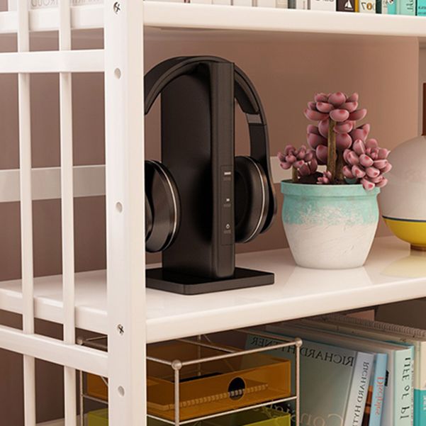 Modern Bamboo Floor Shelf Bookcase Open Etagere Bookshelf for Study Room