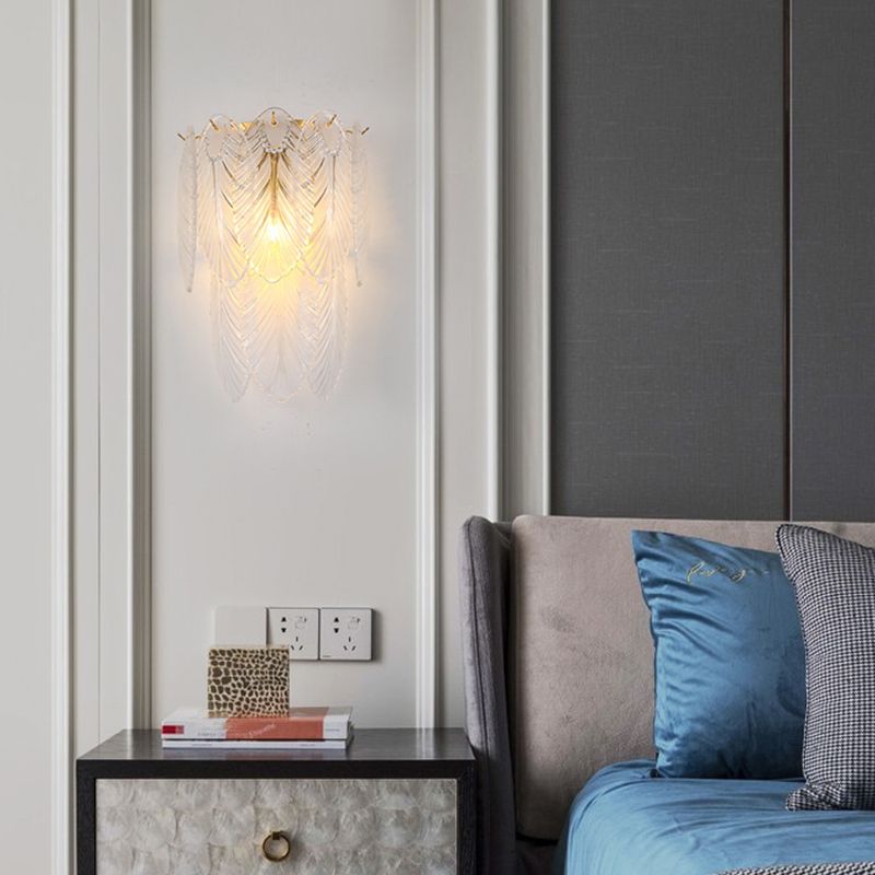 Geometric Sconce Light Fixture Modern Crystal Wall Light for Bedroom