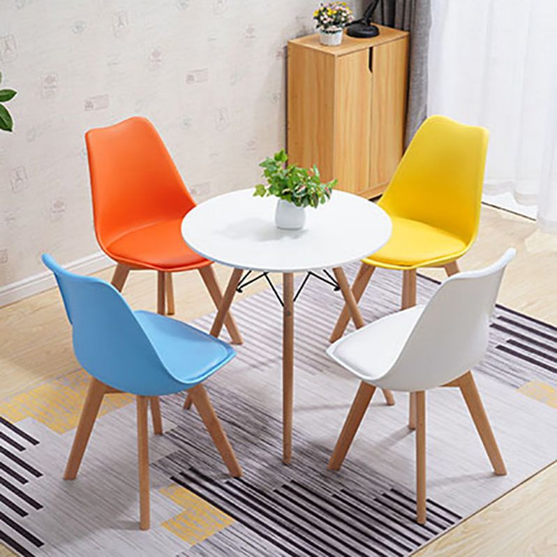 Sedie da cucina in stile contemporaneo sedia laterale senza braccio con gambe in legno