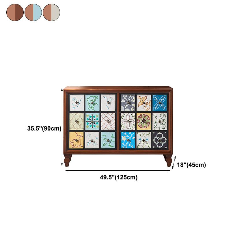 Wooden Storage Chest Modern Style Bedroom Storage Chest Dresser in White and Brown