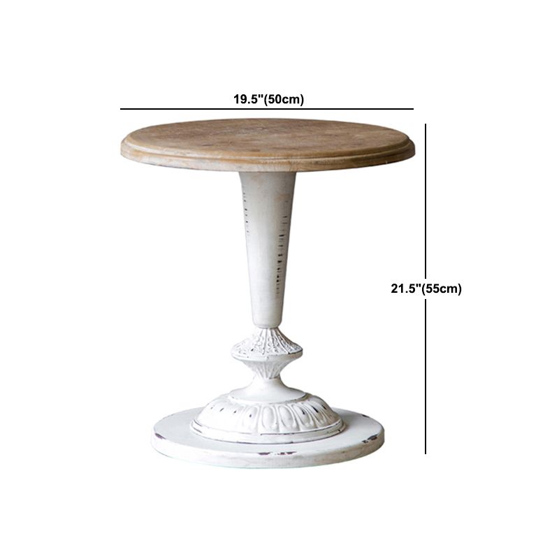 Circular Pedestal Base Design Made of Old Solid Wood Table French Country Style Side Table