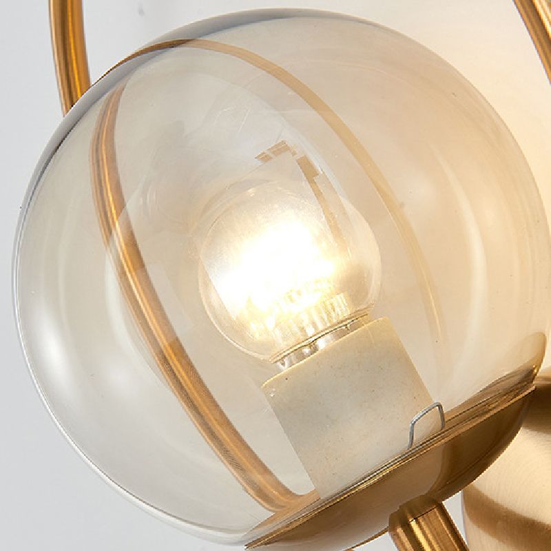 Hoop Shape Wall Sconce Modern Style Metal 6 Lights Wall Mount Lamp for Living Room