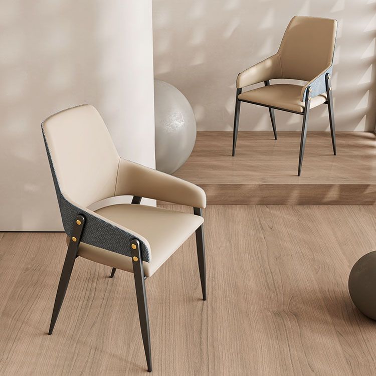 Industrial Upholstered Arm Chair Kitchen Parsons Dining Chair