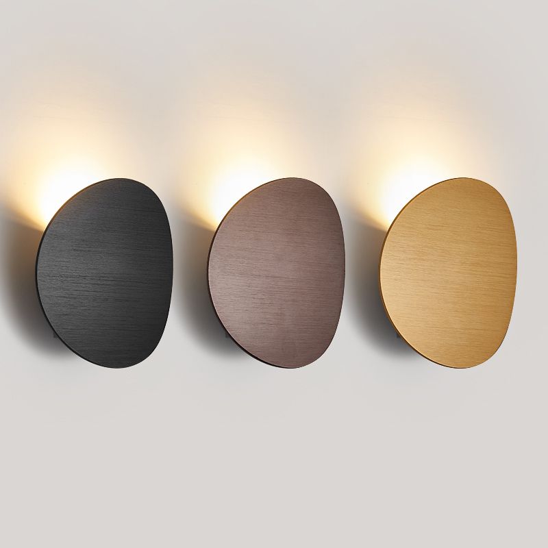 Metal Oval Shape Wall Sconce Modern Style 1- Light Wall Mount Lighting