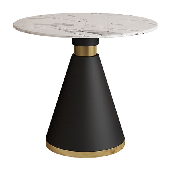 Metal Traditional Luxury Round Table Sintered Stone Top Table with Metal Pedestal