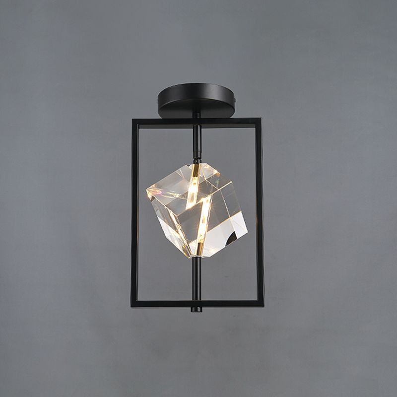Luminaire encastré géométrique contemporain en cristal à 2 lumières