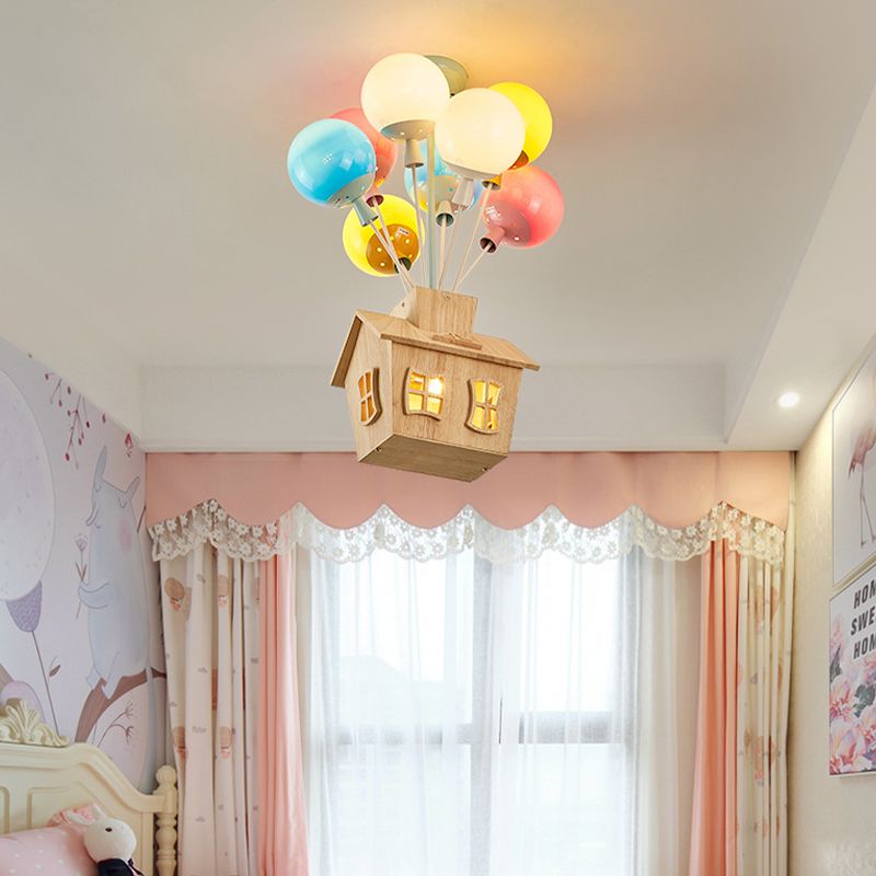 Kleurrijke metalen plafondlamp creatieve ballon moderne semi-inbouwlamp voor kinderkamer