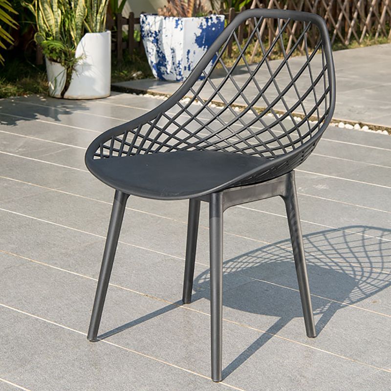 Contemporary Plastic Outdoors Dining Chairs Stacking Patio Dining Chair
