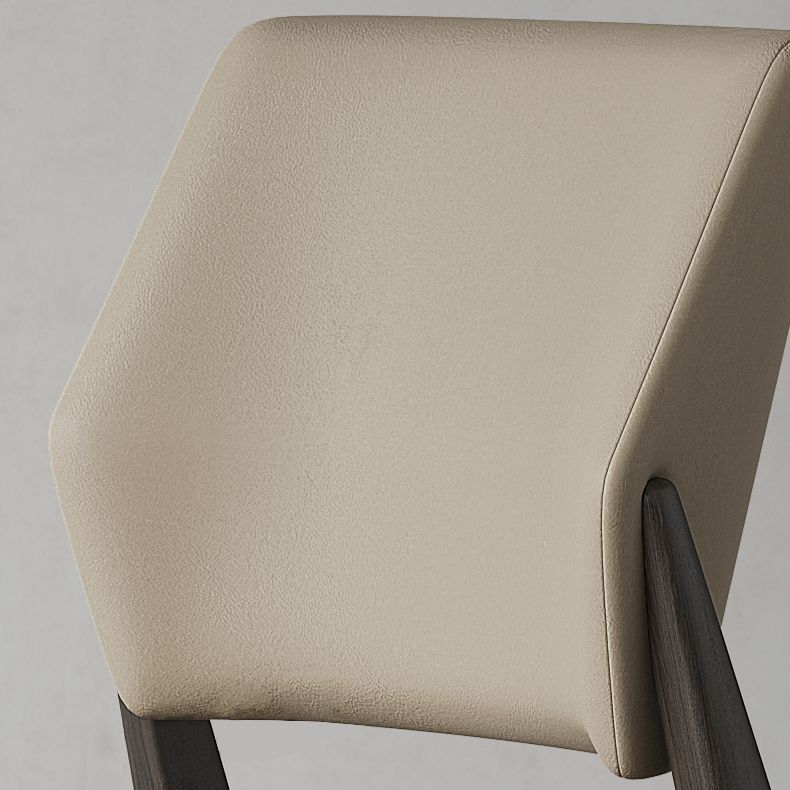 Contemporary Faux Leather Open Back Dining Side Furniture in Matte Finish for Indoor