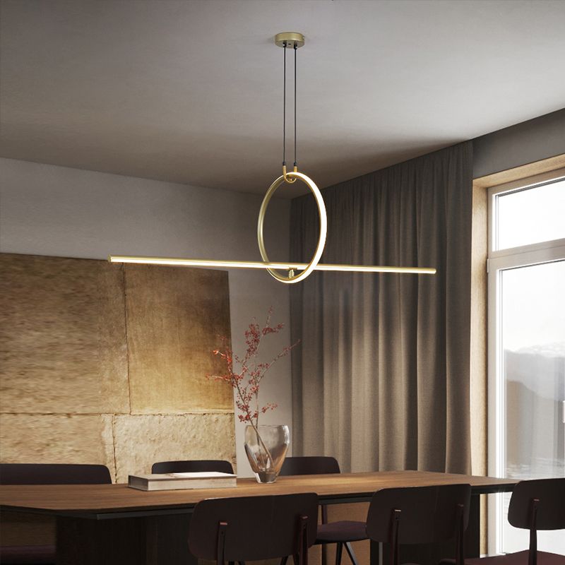 Lampada del lampadario in metallo moderno nordico Lampada a LED LED Isola Ciondolo per sala da pranzo