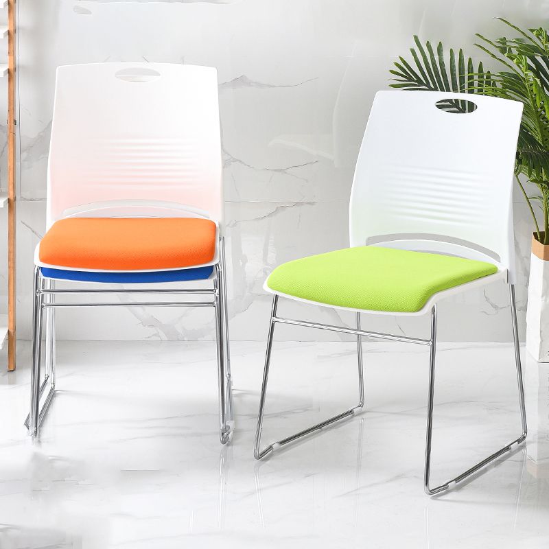 Armless Home Office Chair Modern Mid Back Working Chair with No Wheels