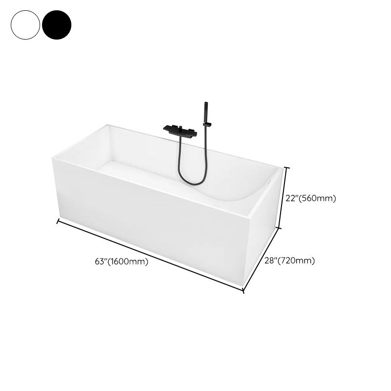 Stone Soaking Rectangular Bathtub Antique Finish Back to Wall Bath Tub